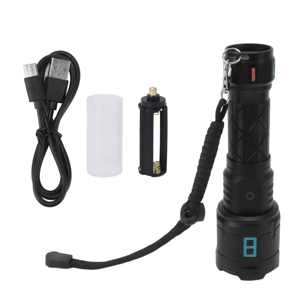 Rechargeable LED Flashlights 10000LM 5 Modes Super Bright Waterproof Flashlights with Fluorescent Strip for Emergency