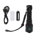Rechargeable LED Flashlights 10000LM 5 Modes Super Bright Waterproof Flashlights with Fluorescent Strip for Emergency