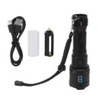 Rechargeable LED Flashlights 10000LM 5 Modes Super Bright Waterproof Flashlights with Fluorescent Strip for Emergency