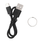 Mini Flashlight Portable Rechargeable Buzzer Alarm Keychain Light for Camping Hiking Outdoor Violet 365NM