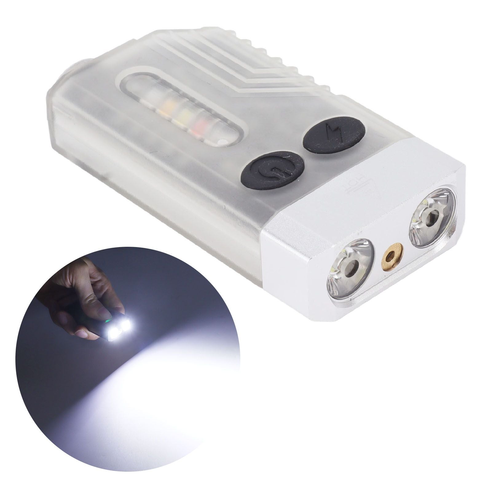 Keychain EDC Flashlight 3.7V 1000mAh IP65 365nm Rechargeable Mini Keychain Light for Walking Searching Emergencies