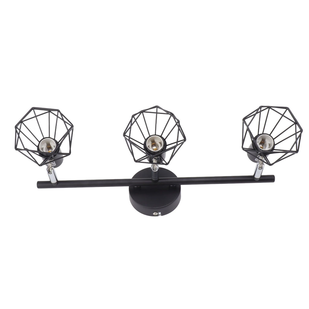 3 Light Track Lighting Kit Rotatable Heads Matte Black Finish Modern Fashionable Ceiling Spotlight 85‑265V