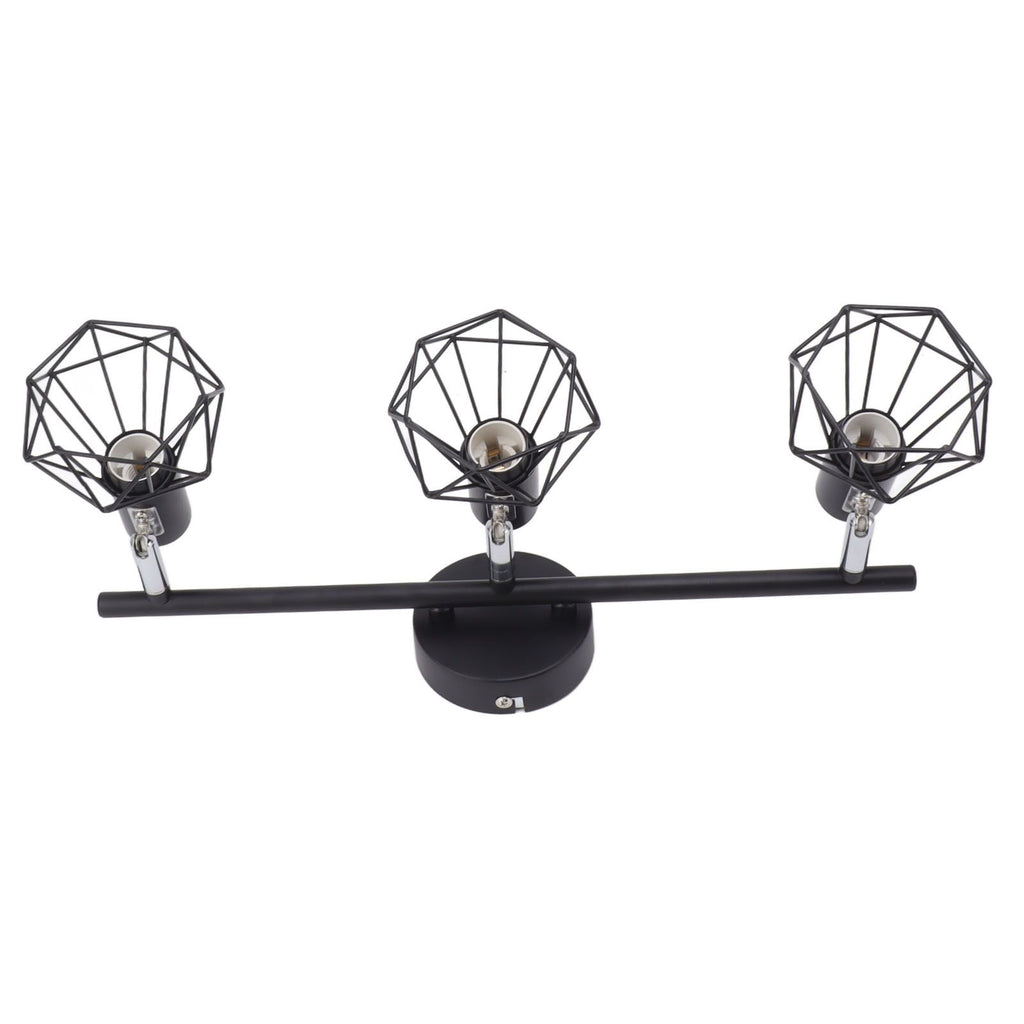 3 Light Track Lighting Kit Rotatable Heads Matte Black Finish Modern Fashionable Ceiling Spotlight 85‑265V