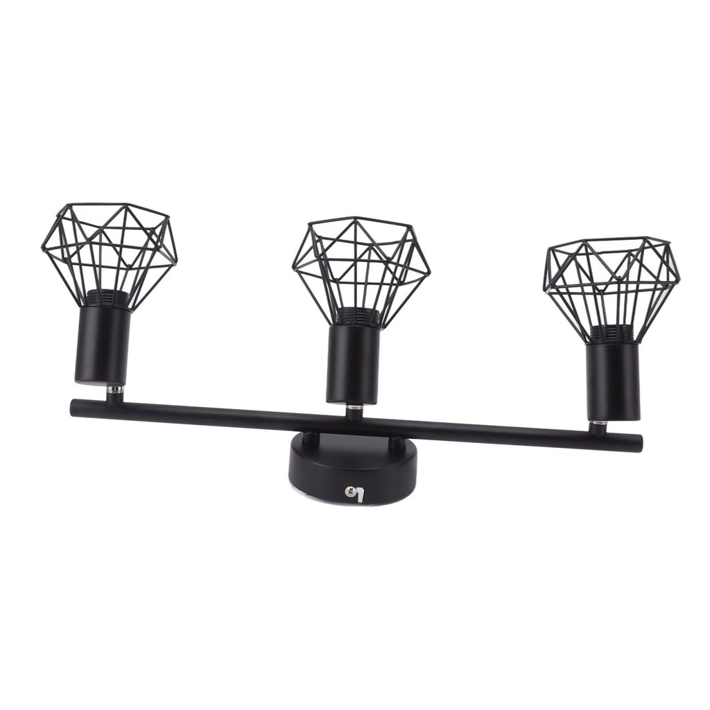 3 Light Track Lighting Kit Rotatable Heads Matte Black Finish Modern Fashionable Ceiling Spotlight 85‑265V