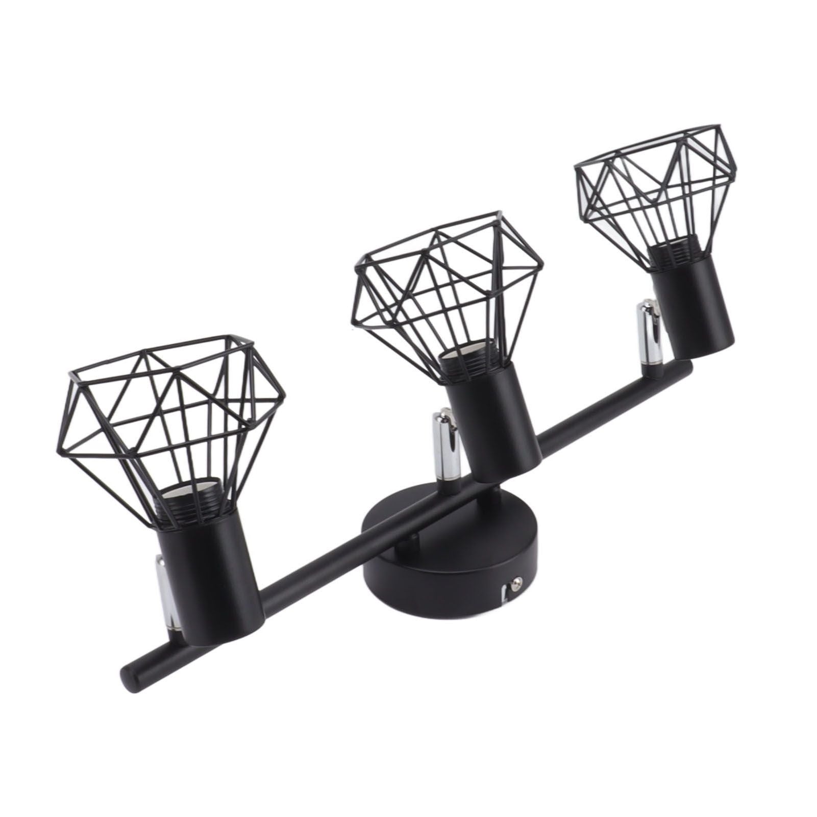 3 Light Track Lighting Kit Rotatable Heads Matte Black Finish Modern Fashionable Ceiling Spotlight 85‑265V
