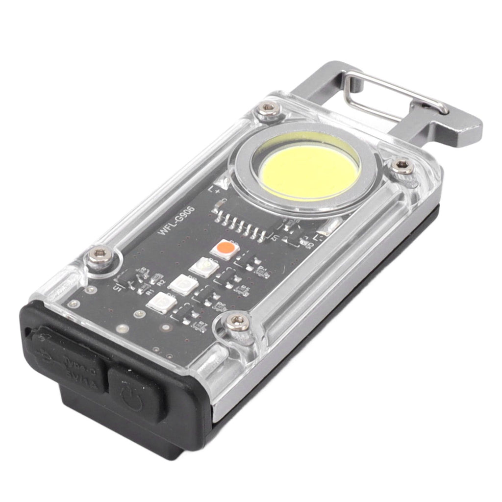 800LM COB Keychain Work Light Rechargeable Mini LED Flashlightht Outdoor Flashlight Bottle Opener Signal Light K45 Silver