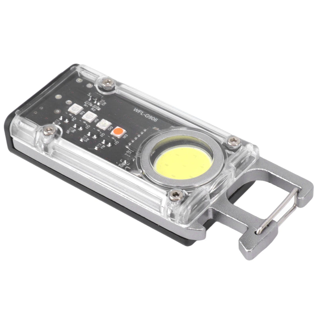 800LM COB Keychain Work Light Rechargeable Mini LED Flashlightht Outdoor Flashlight Bottle Opener Signal Light K45 Silver