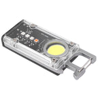 800LM COB Keychain Work Light Rechargeable Mini LED Flashlightht Outdoor Flashlight Bottle Opener Signal Light K45 Silver