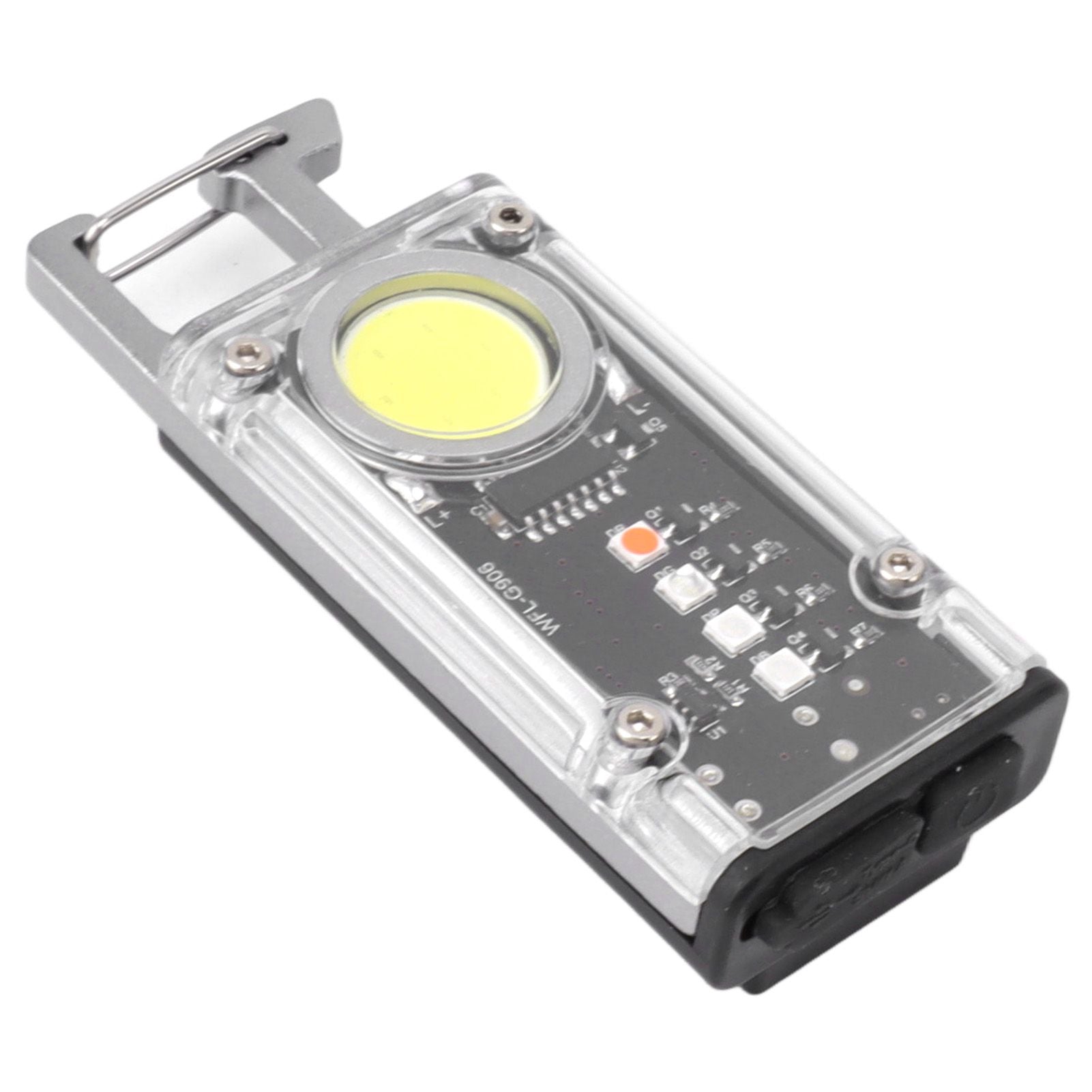 800LM COB Keychain Work Light Rechargeable Mini LED Flashlightht Outdoor Flashlight Bottle Opener Signal Light K45 Silver
