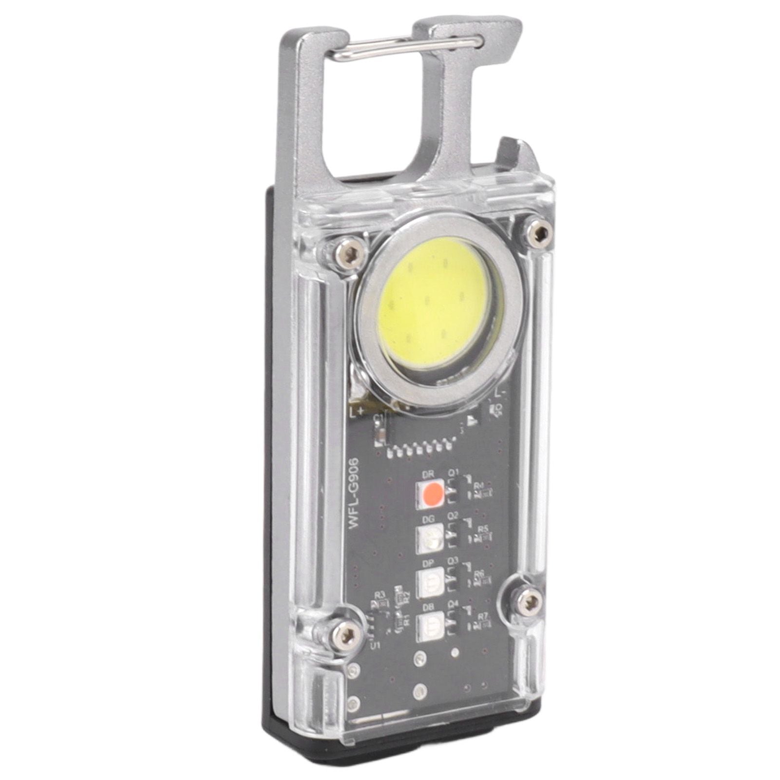 800LM COB Keychain Work Light Rechargeable Mini LED Flashlightht Outdoor Flashlight Bottle Opener Signal Light K45 Silver