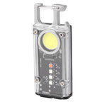 800LM COB Keychain Work Light Rechargeable Mini LED Flashlightht Outdoor Flashlight Bottle Opener Signal Light K45 Silver