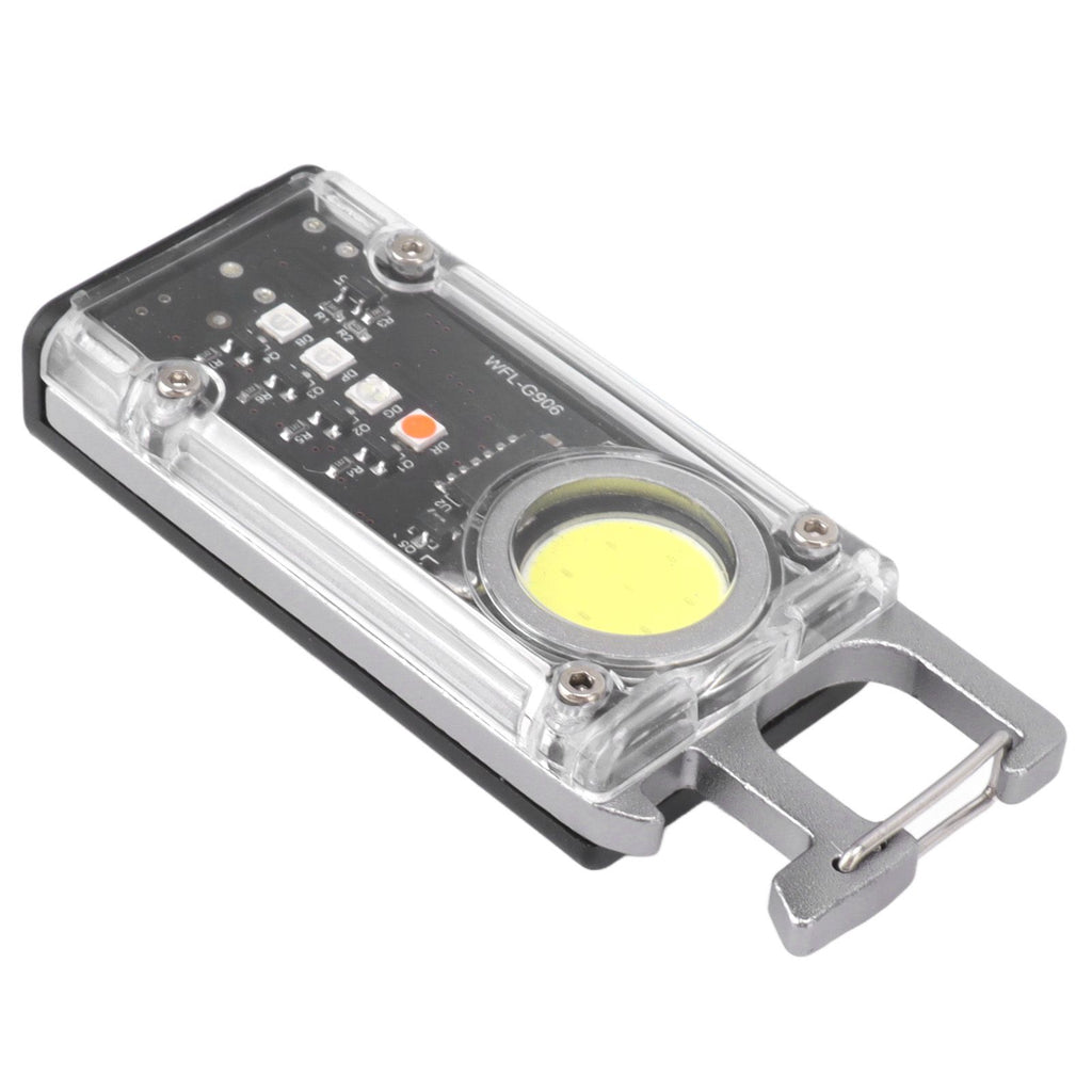 800LM COB Keychain Work Light Rechargeable Mini LED Flashlightht Outdoor Flashlight Bottle Opener Signal Light K45 Silver