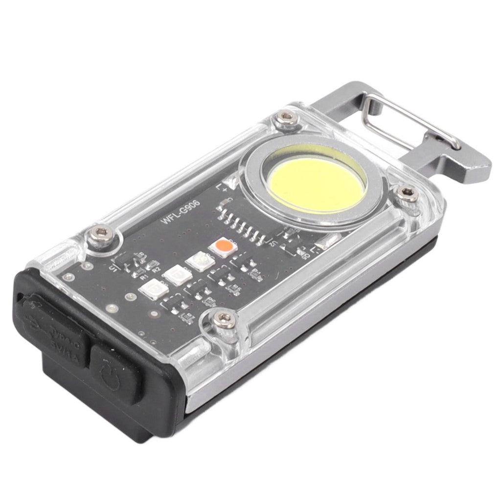 800LM COB Keychain Work Light Rechargeable Mini LED Flashlightht Outdoor Flashlight Bottle Opener Signal Light K45 Silver