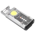 800LM COB Keychain Work Light Rechargeable Mini LED Flashlightht Outdoor Flashlight Bottle Opener Signal Light K45 Silver