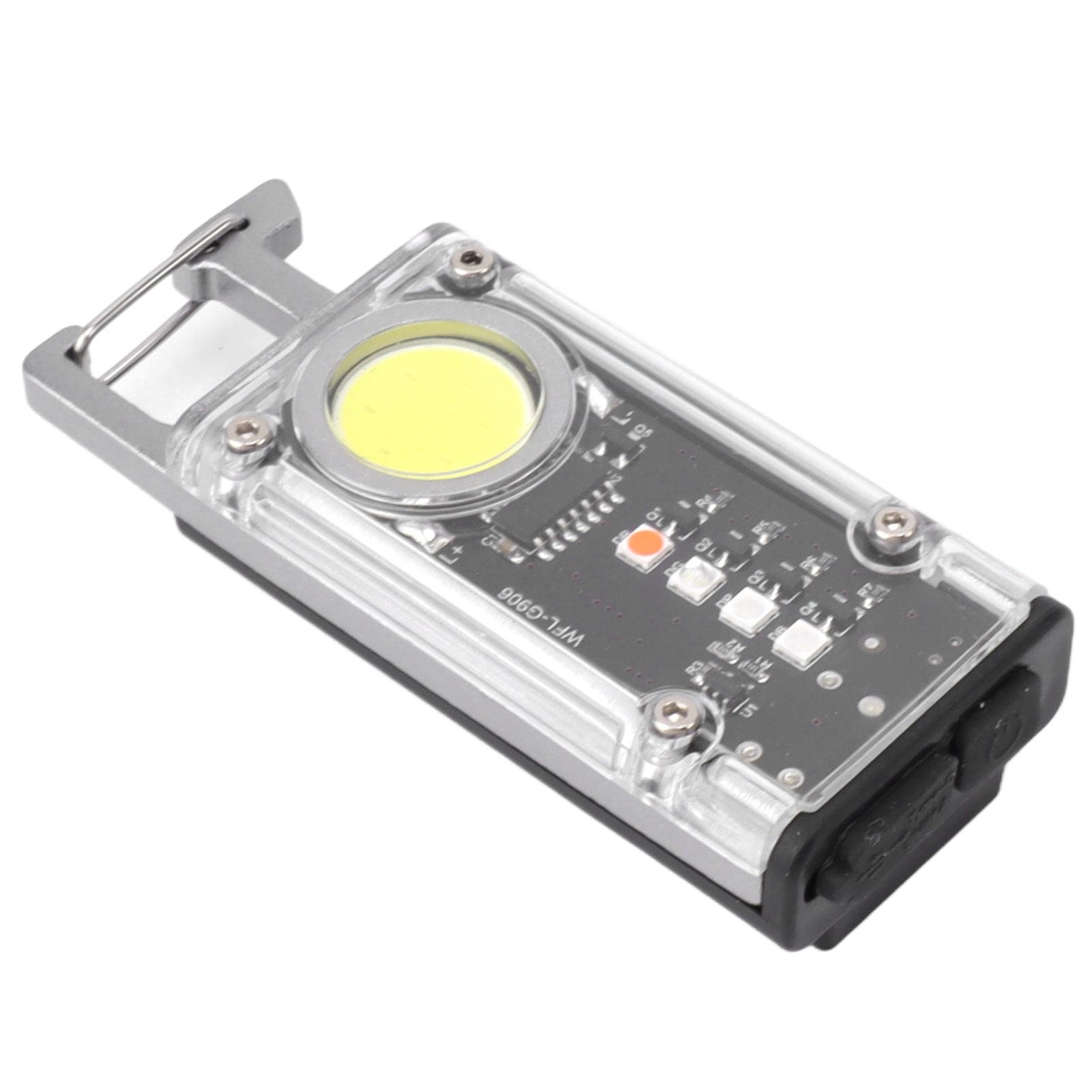 800LM COB Keychain Work Light Rechargeable Mini LED Flashlightht Outdoor Flashlight Bottle Opener Signal Light K45 Silver
