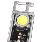 800LM COB Keychain Work Light Rechargeable Mini LED Flashlightht Outdoor Flashlight Bottle Opener Signal Light K45 Silver