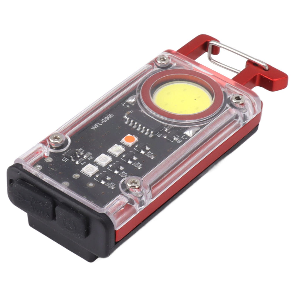 800LM COB Keychain Work Light Rechargeable Mini LED Flashlightht Outdoor Flashlight Bottle Opener Signal Light K45 Red