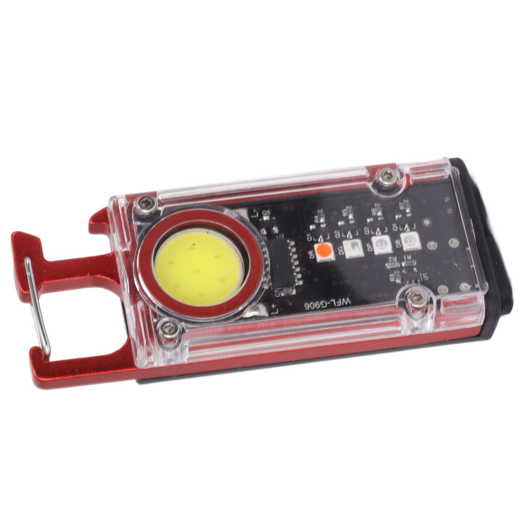 800LM COB Keychain Work Light Rechargeable Mini LED Flashlightht Outdoor Flashlight Bottle Opener Signal Light K45 Red