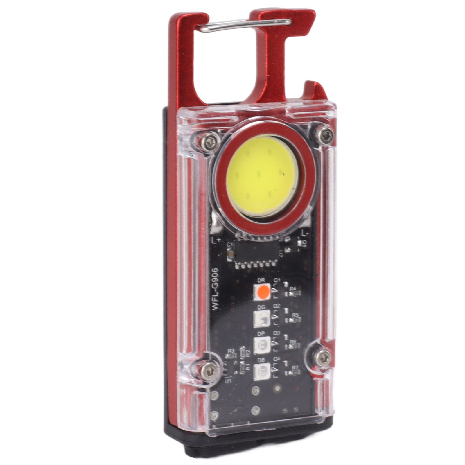 800LM COB Keychain Work Light Rechargeable Mini LED Flashlightht Outdoor Flashlight Bottle Opener Signal Light K45 Red