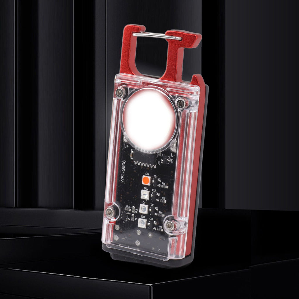 800LM COB Keychain Work Light Rechargeable Mini LED Flashlightht Outdoor Flashlight Bottle Opener Signal Light K45 Red