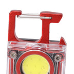 800LM COB Keychain Work Light Rechargeable Mini LED Flashlightht Outdoor Flashlight Bottle Opener Signal Light K45 Red