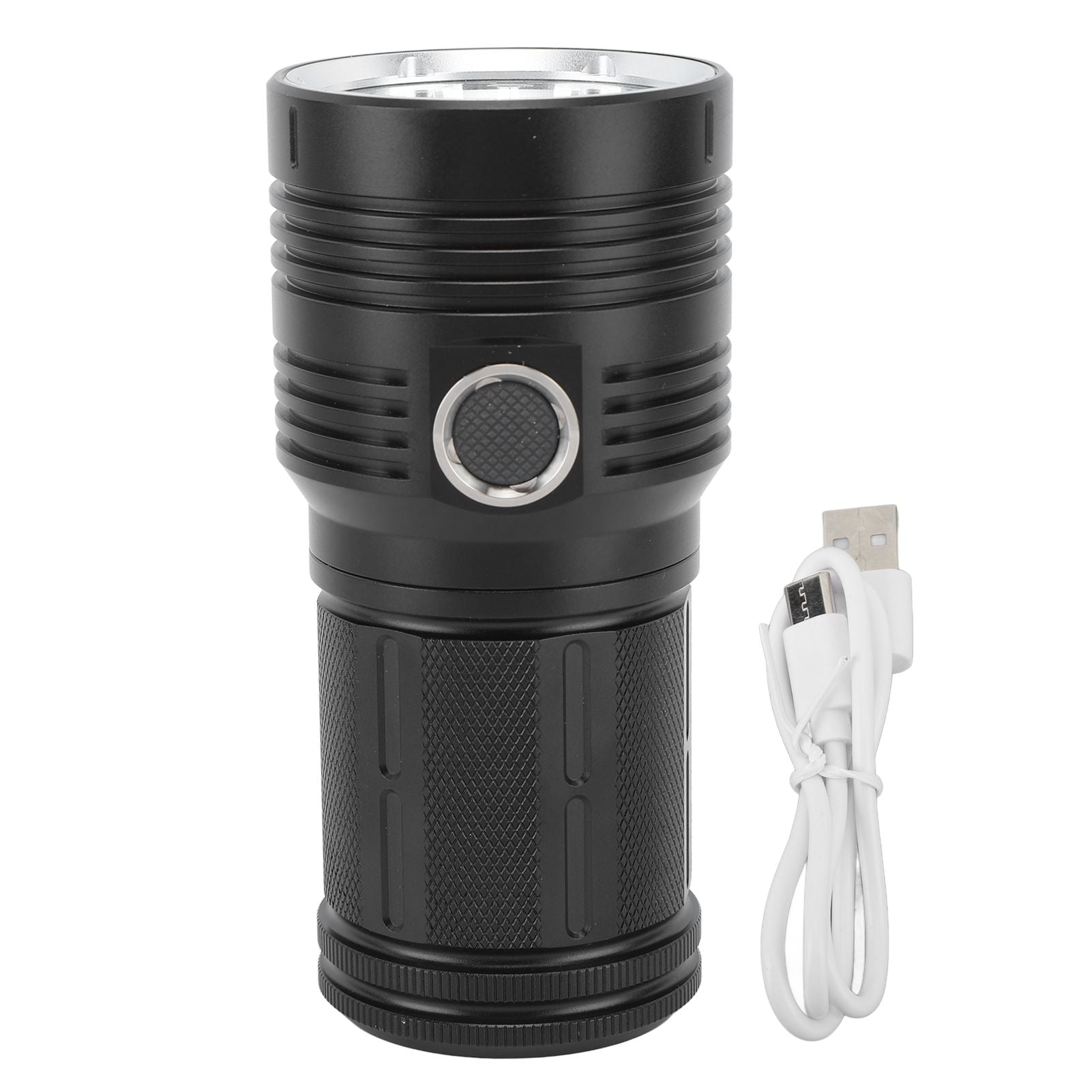 Strong Light Flashlight 10000LM 300‑500 Meters LED 4 Modes Rechargeable Handheld Camping Light for Cycling Fishing