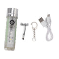 White Small Keychain Flashlight USB Type C Rechargeable IP65 Waterproof LED Mini Keyring Flashlight