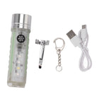 White Small Keychain Flashlight USB Type C Rechargeable IP65 Waterproof LED Mini Keyring Flashlight