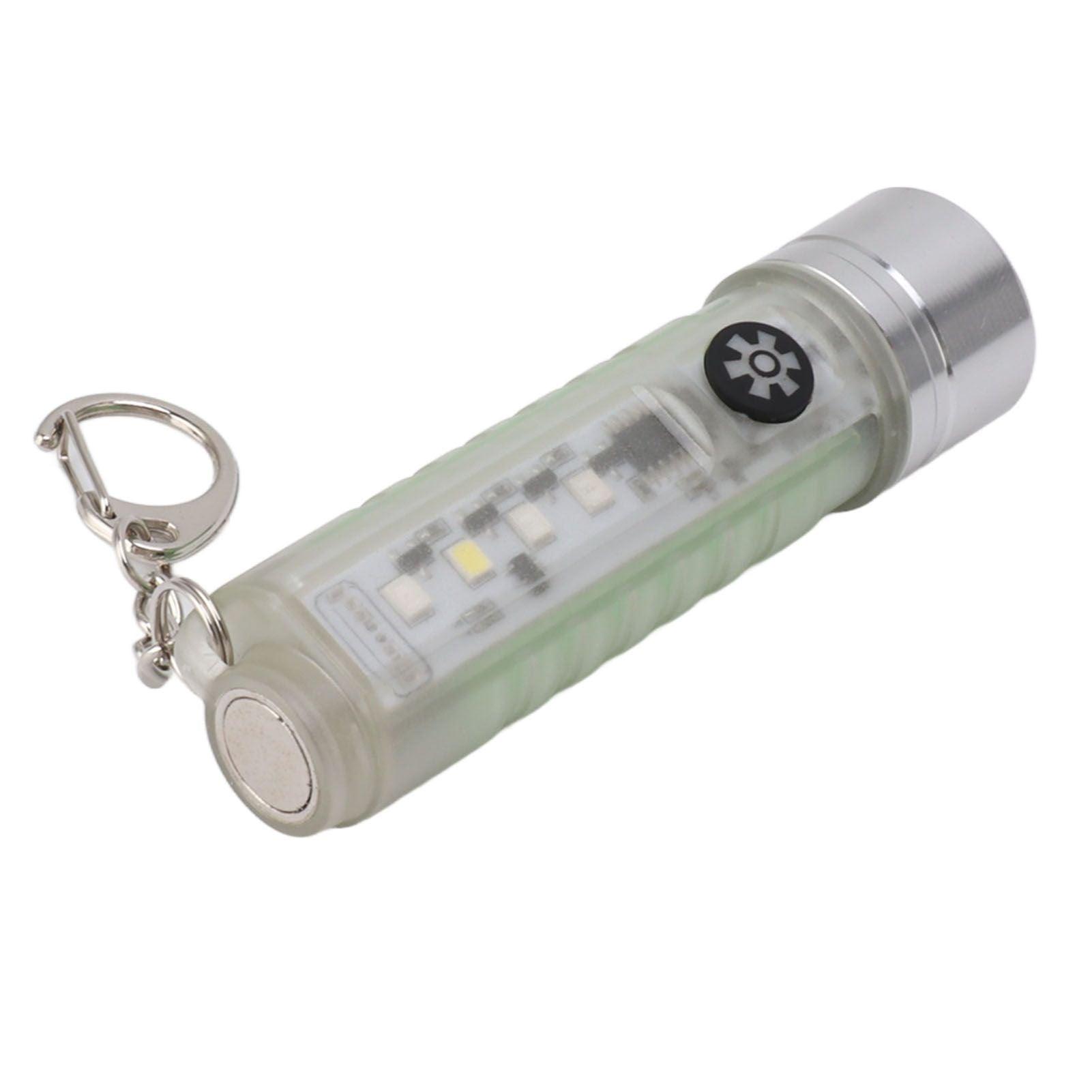 White Small Keychain Flashlight USB Type C Rechargeable IP65 Waterproof LED Mini Keyring Flashlight