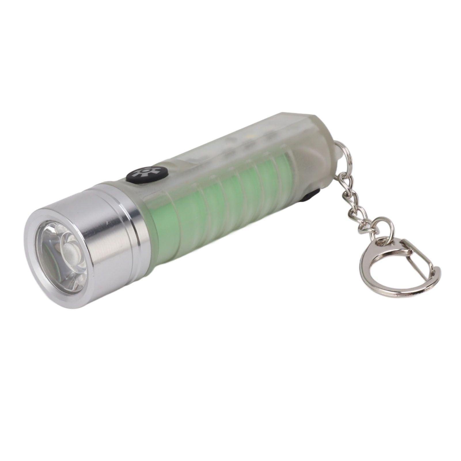 White Small Keychain Flashlight USB Type C Rechargeable IP65 Waterproof LED Mini Keyring Flashlight