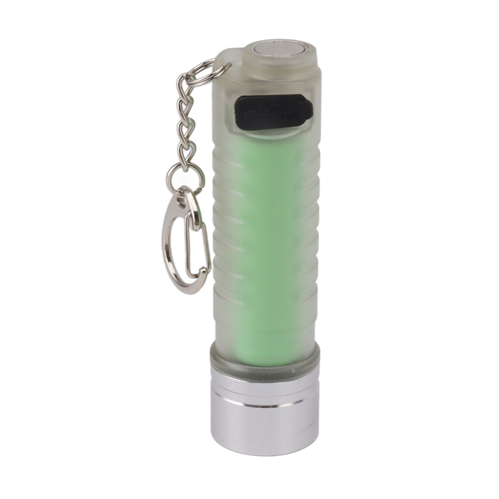 White Small Keychain Flashlight USB Type C Rechargeable IP65 Waterproof LED Mini Keyring Flashlight