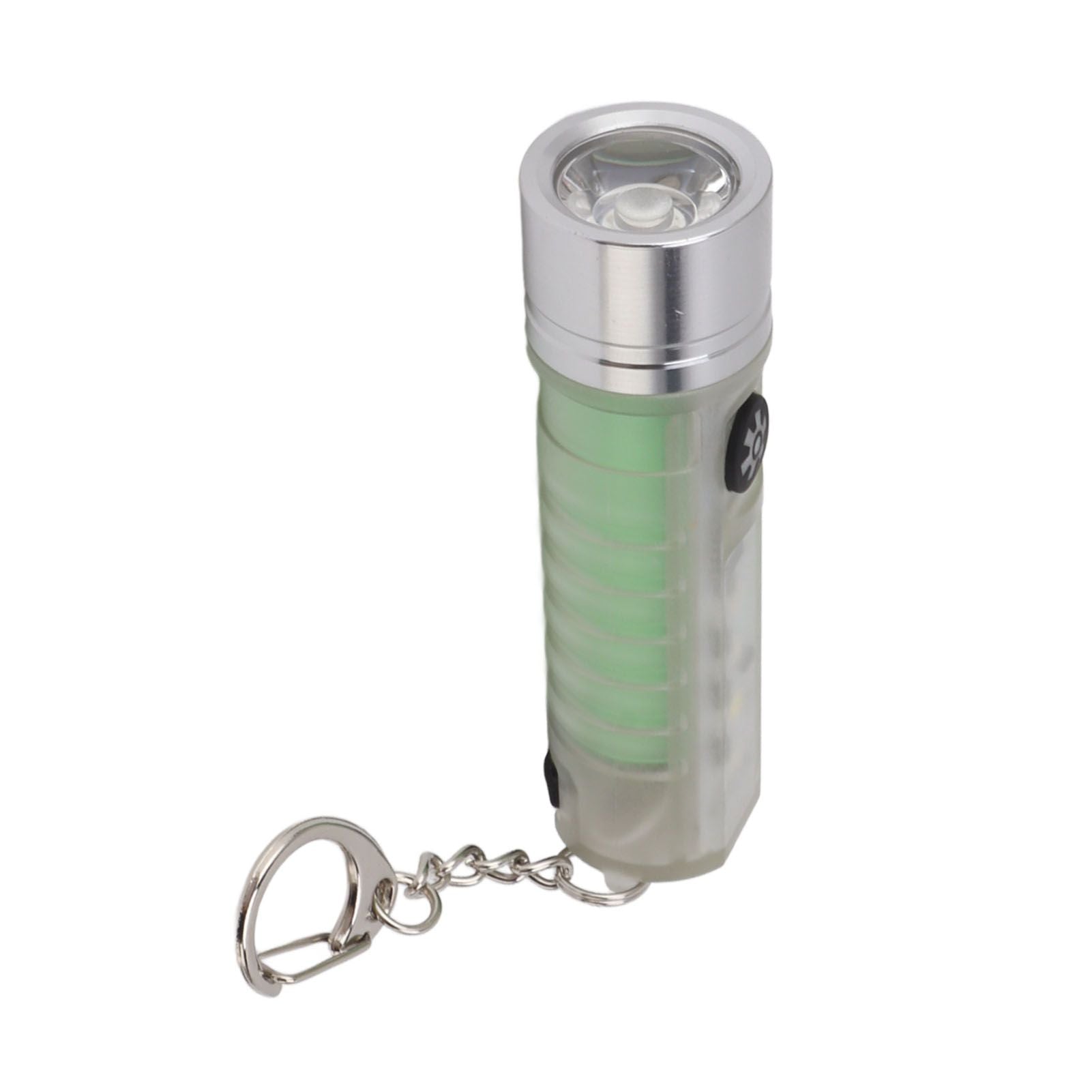 White Small Keychain Flashlight USB Type C Rechargeable IP65 Waterproof LED Mini Keyring Flashlight