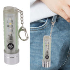 White Small Keychain Flashlight USB Type C Rechargeable IP65 Waterproof LED Mini Keyring Flashlight