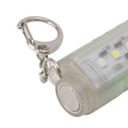 White Small Keychain Flashlight USB Type C Rechargeable IP65 Waterproof LED Mini Keyring Flashlight