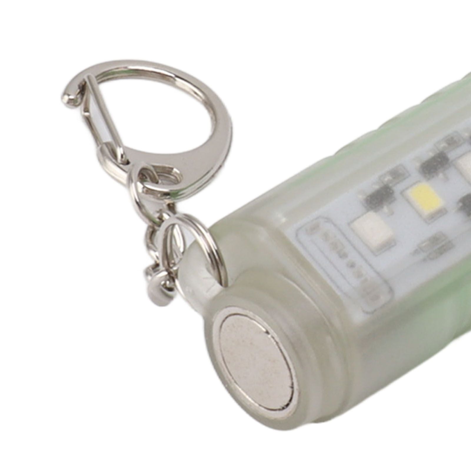 White Small Keychain Flashlight USB Type C Rechargeable IP65 Waterproof LED Mini Keyring Flashlight