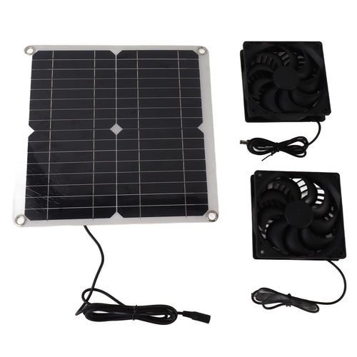 12W 12V Solar Panel Powered Fan Efficient Energy Conversion Solar Panel Dual Fan Kit