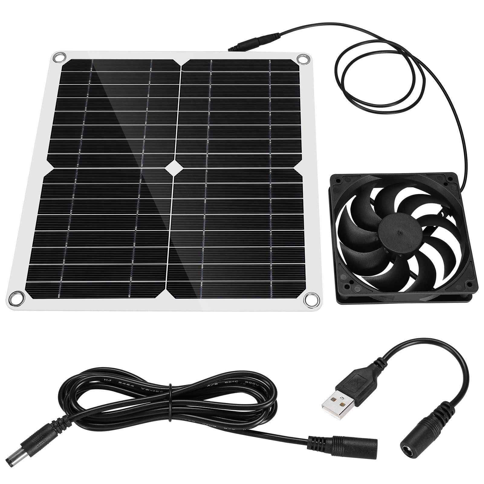 12W 12V Solar Panel Powered Fan Efficient Energy Conversion Solar Panel Dual Fan Kit