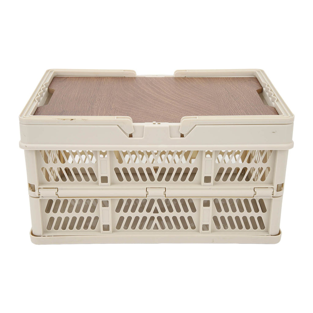 Camping Picnic Basket Foldable Large Capacity Multifunction Handheld Camping Storage Basket Camping Storage Box Grey White S