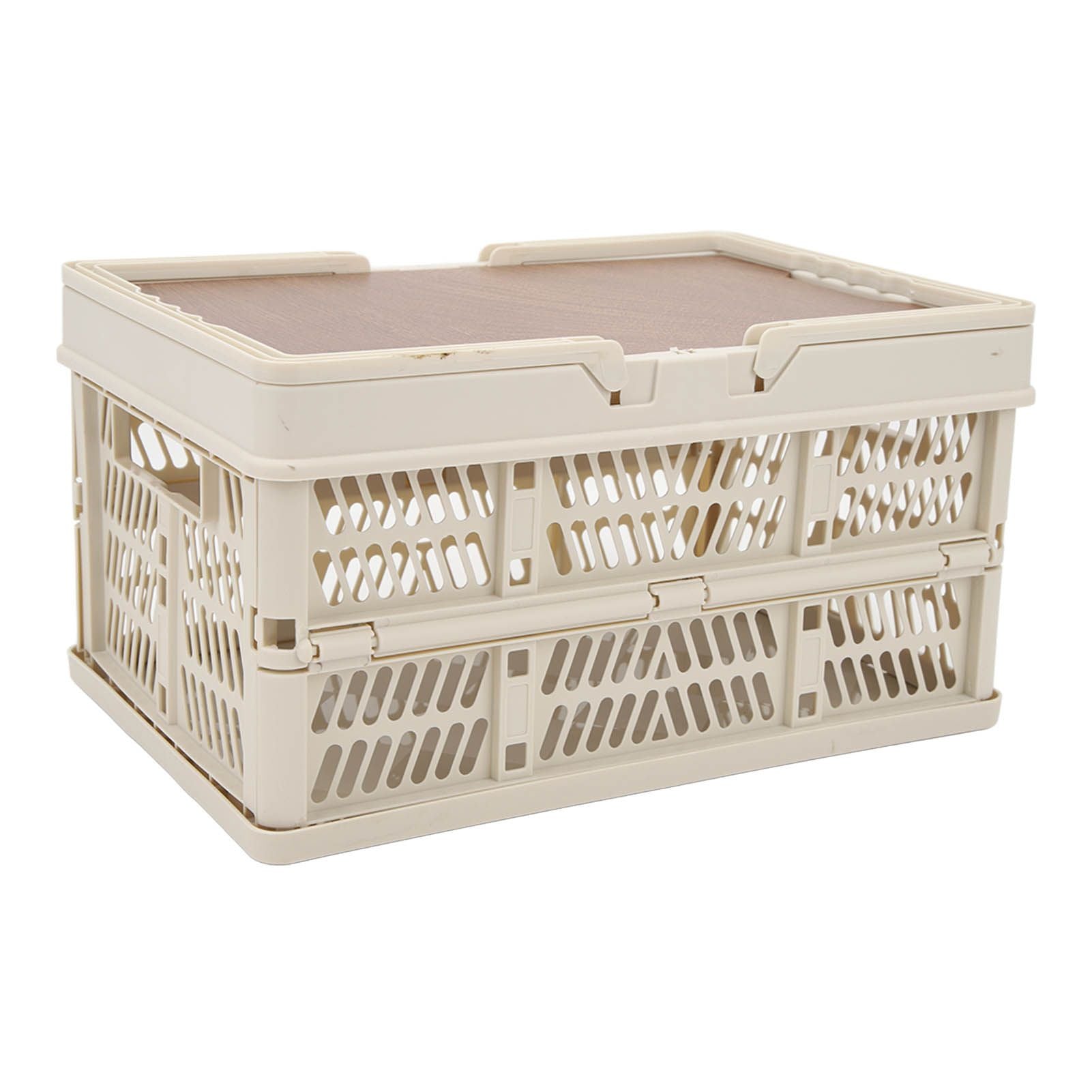 Camping Picnic Basket Foldable Large Capacity Multifunction Handheld Camping Storage Basket Camping Storage Box Grey White S