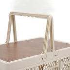 Camping Picnic Basket Foldable Large Capacity Multifunction Handheld Camping Storage Basket Camping Storage Box Grey White S