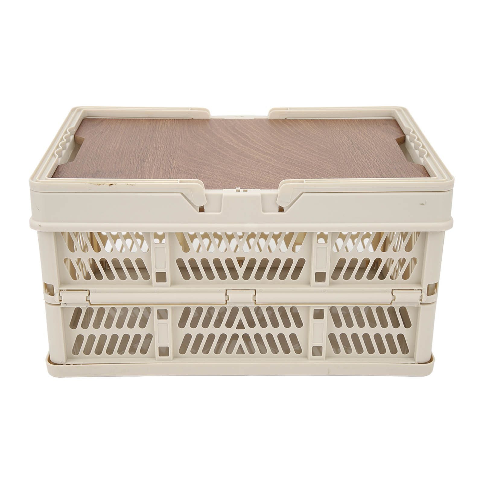 Camping Picnic Basket Foldable Large Capacity Multifunction Handheld Camping Storage Basket Camping Storage Box Grey White M