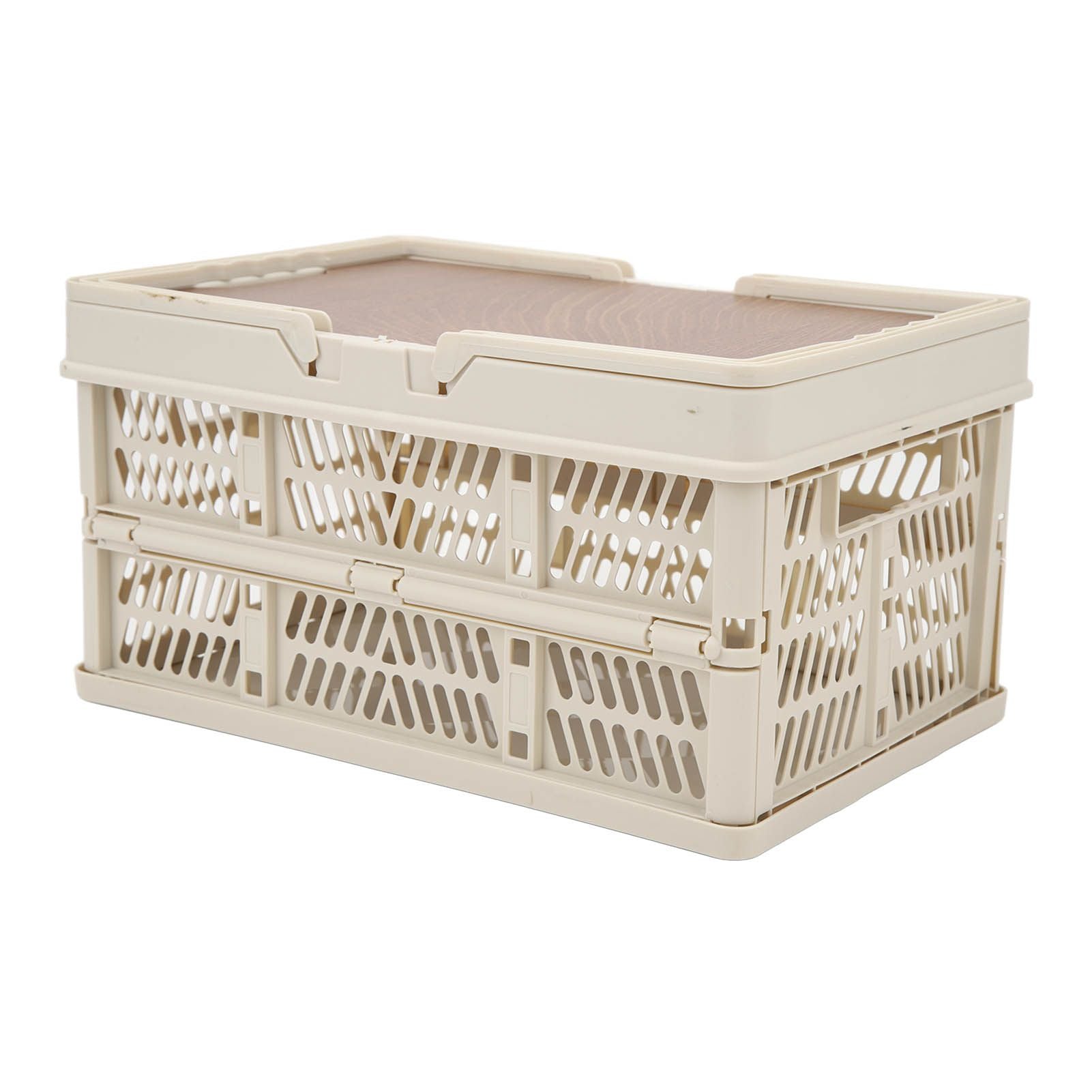 Camping Picnic Basket Foldable Large Capacity Multifunction Handheld Camping Storage Basket Camping Storage Box Grey White M