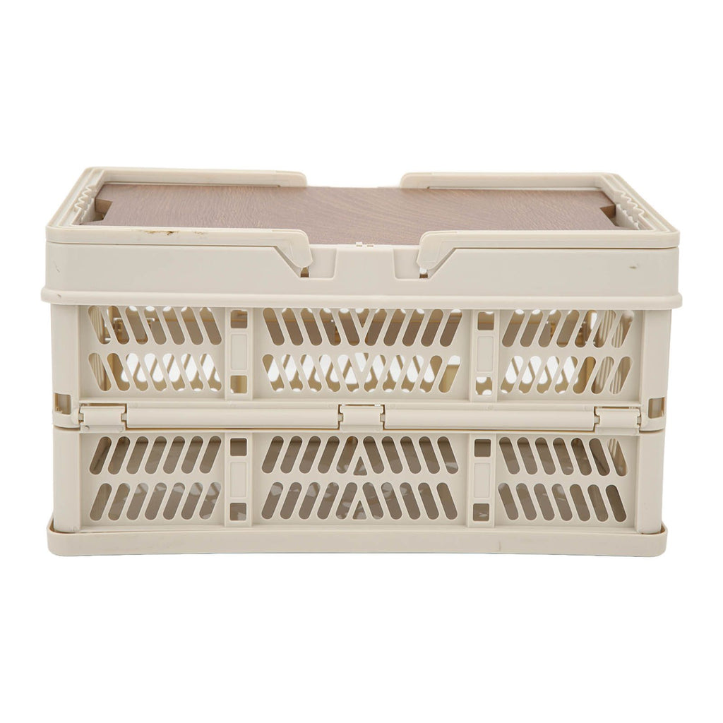 Camping Picnic Basket Foldable Large Capacity Multifunction Handheld Camping Storage Basket Camping Storage Box Grey White M