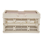 Camping Picnic Basket Foldable Large Capacity Multifunction Handheld Camping Storage Basket Camping Storage Box Grey White M