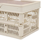 Camping Picnic Basket Foldable Large Capacity Multifunction Handheld Camping Storage Basket Camping Storage Box Grey White M