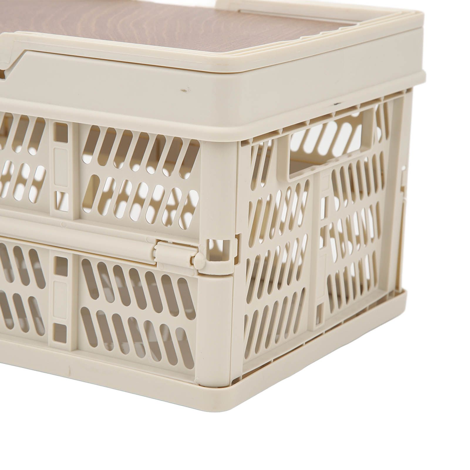 Camping Picnic Basket Foldable Large Capacity Multifunction Handheld Camping Storage Basket Camping Storage Box Grey White M