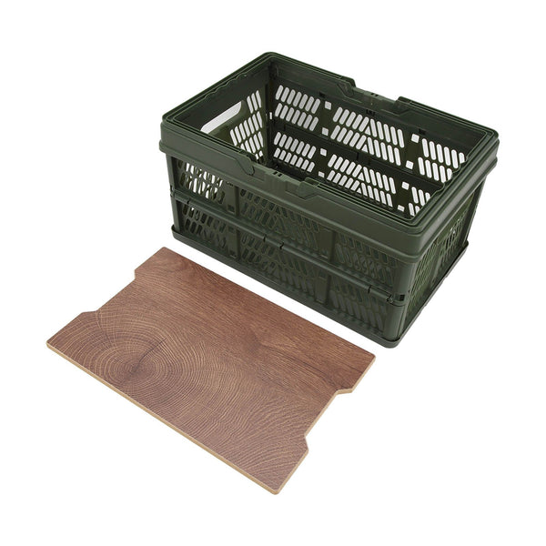 Camping Picnic Basket Foldable Large Capacity Multifunction Handheld Camping Storage Basket Camping Storage Box Green S