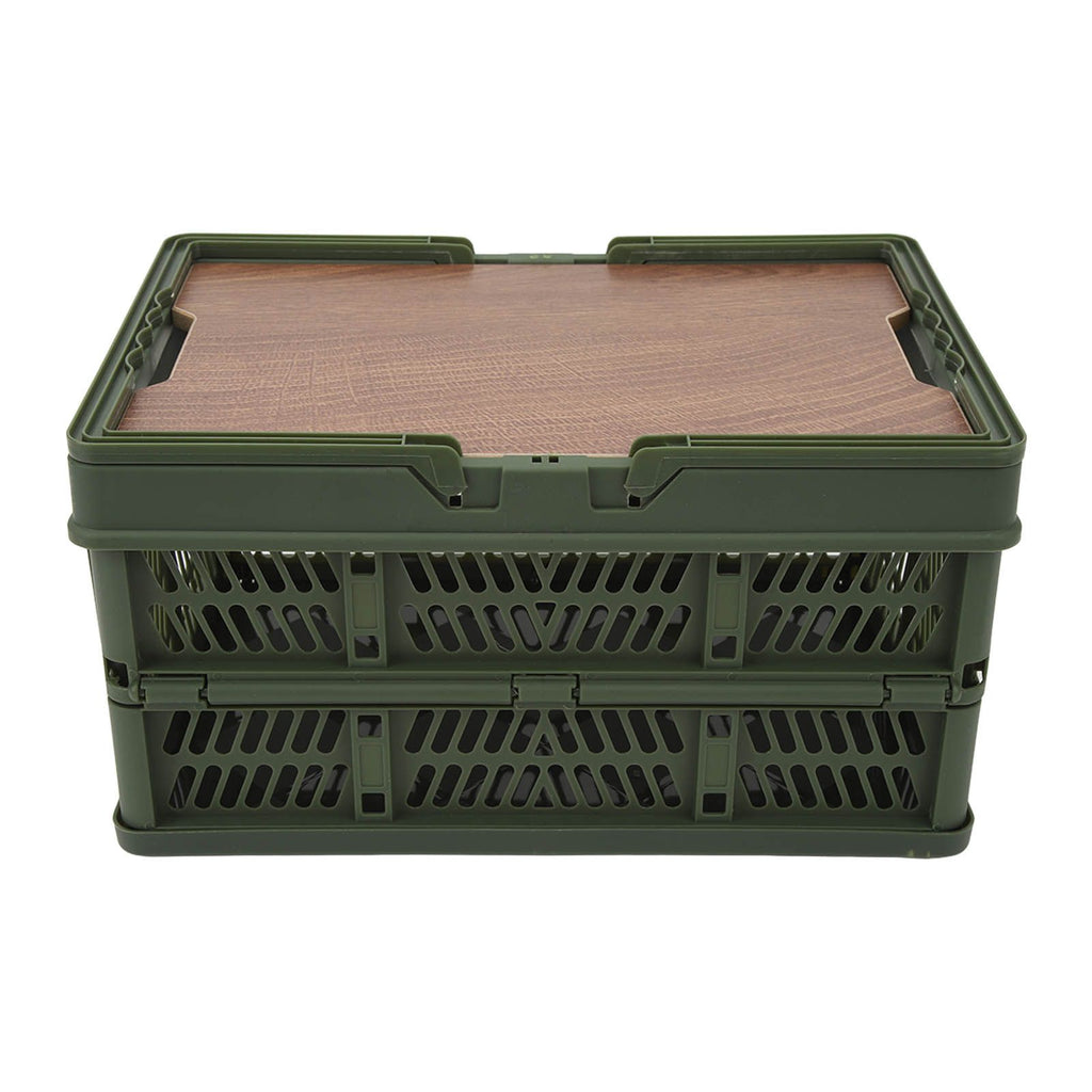 Camping Picnic Basket Foldable Large Capacity Multifunction Handheld Camping Storage Basket Camping Storage Box Green S