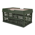 Camping Picnic Basket Foldable Large Capacity Multifunction Handheld Camping Storage Basket Camping Storage Box Green S