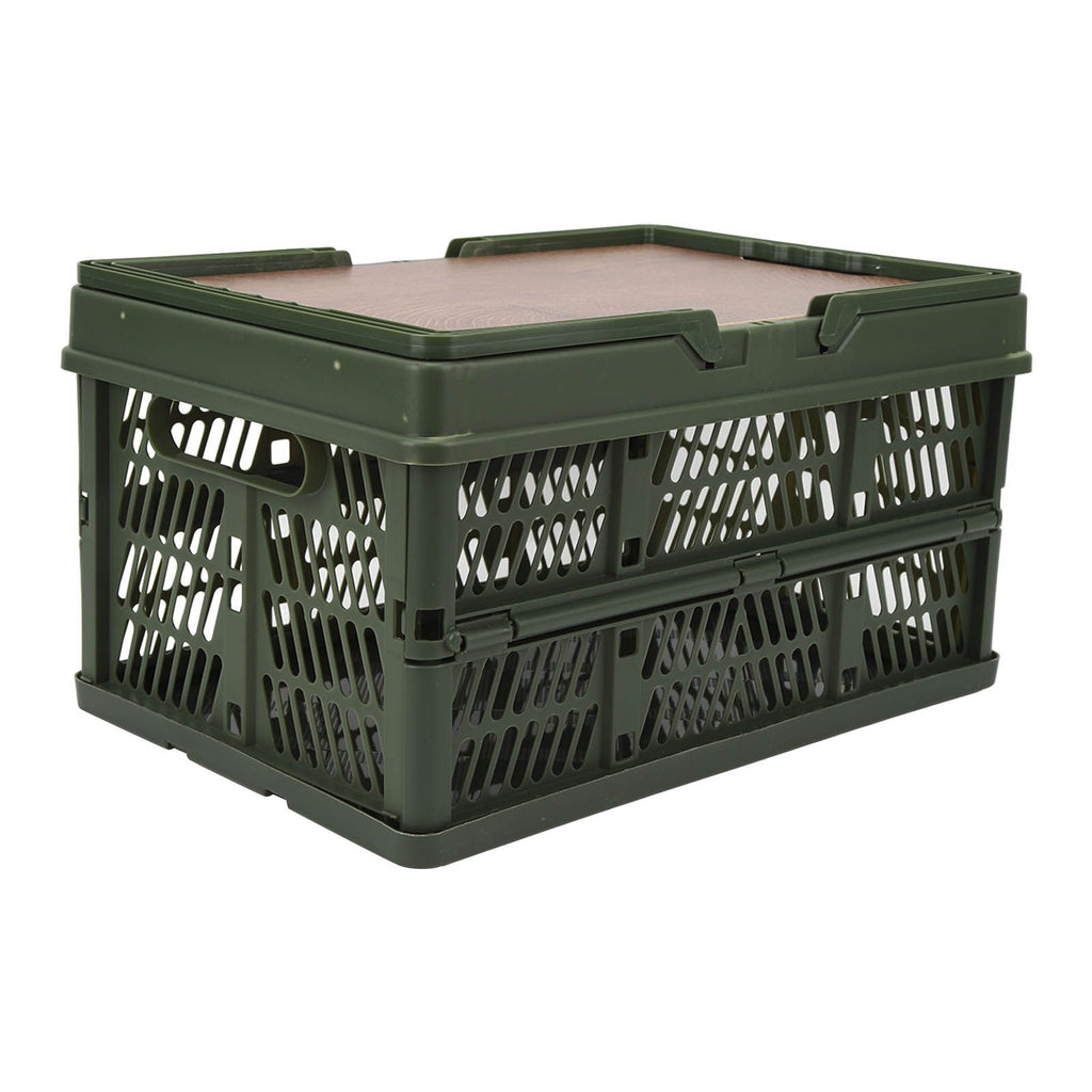 Camping Picnic Basket Foldable Large Capacity Multifunction Handheld Camping Storage Basket Camping Storage Box Green S